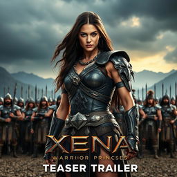 A thrilling scene from the upcoming teaser trailer for 'Xena: Warrior Princess' starring Gal Gadot, who portrays Xena with powerful and commanding presence