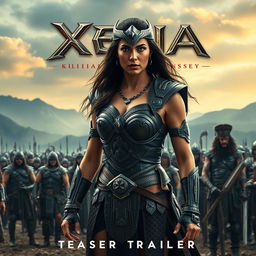 A thrilling scene from the upcoming teaser trailer for 'Xena: Warrior Princess' starring Gal Gadot, who portrays Xena with powerful and commanding presence