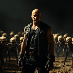 An intense scene from the final teaser trailer of 'Riddick 4: Furya' starring Vin Diesel