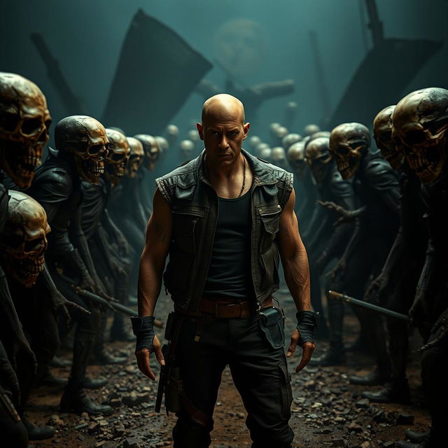 An intense scene from the final teaser trailer of 'Riddick 4: Furya' starring Vin Diesel