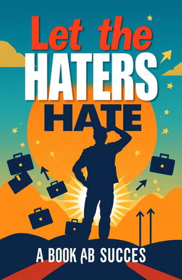 An inspiring book cover design for a book titled 'Let the Haters Hate: A Book About Success'