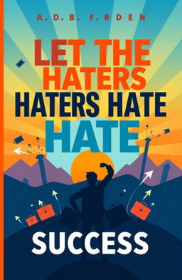 An inspiring book cover design for a book titled 'Let the Haters Hate: A Book About Success'