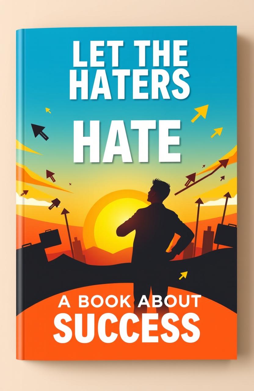 An inspiring book cover design for a book titled 'Let the Haters Hate: A Book About Success'