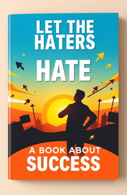 An inspiring book cover design for a book titled 'Let the Haters Hate: A Book About Success'