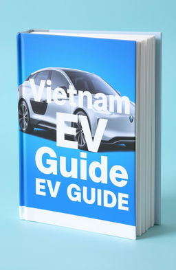 A book standing upright, featuring a sleek electric car on the cover