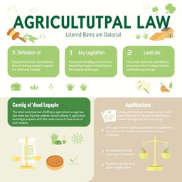 An informative and visually engaging infographic on Agricultural Law Basics and Applications