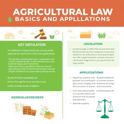 An informative and visually engaging infographic on Agricultural Law Basics and Applications