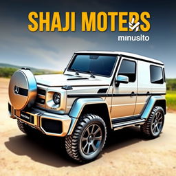 A unique automotive design featuring a fusion of a Mercedes G-Class G Wagon and a Mitsubishi Pajero
