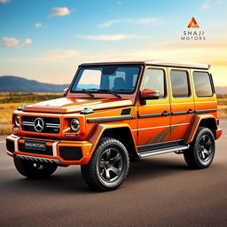 A unique automotive design featuring a fusion of a Mercedes G-Class G Wagon and a Mitsubishi Pajero