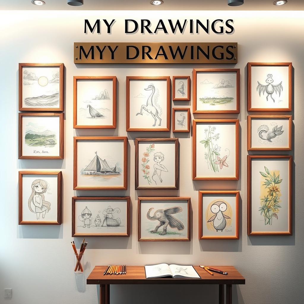 A visually stunning art showcase titled 'MY DRAWINGS' by Kim Aera