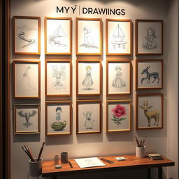 A visually stunning art showcase titled 'MY DRAWINGS' by Kim Aera