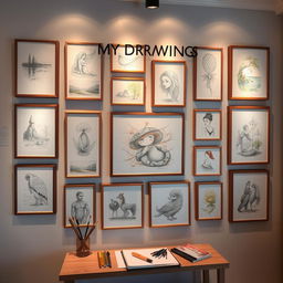A visually stunning art showcase titled 'MY DRAWINGS' by Kim Aera