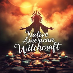 A captivating book cover design featuring the theme of Native American witchcraft