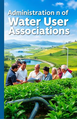 A compelling book cover design for a guide on the 'Administration of Water User Associations'