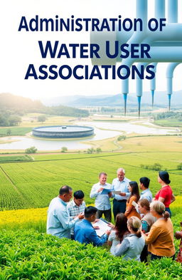 A compelling book cover design for a guide on the 'Administration of Water User Associations'