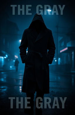 A moody and atmospheric psychological thriller titled 'The Gray', set in a shadowy, urban environment