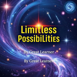 An ultra HD book cover design showcasing the title 'Limitless Possibilities' prominently in an eye-catching, modern typography at the center