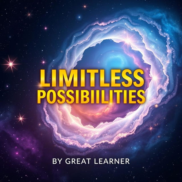 An ultra HD book cover design showcasing the title 'Limitless Possibilities' prominently in an eye-catching, modern typography at the center