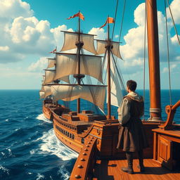 A vivid historical representation of Antonio Pigafetta's first voyage around the world