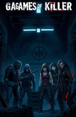 A chilling and intense scene from a fictional game titled 'The Games of Killer'