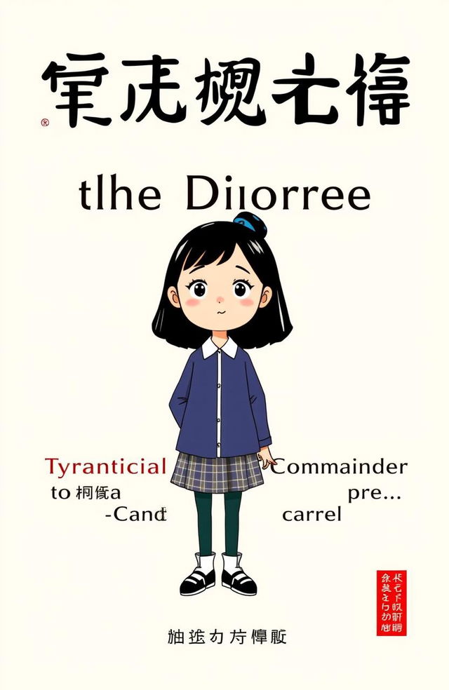 A book cover featuring a quadratic girl with a whimsical design, standing confidently at the center