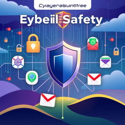 An illustration depicting a cybersecurity theme focused on email safety