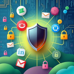 An illustration depicting a cybersecurity theme focused on email safety