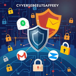 An illustration depicting a cybersecurity theme focused on email safety