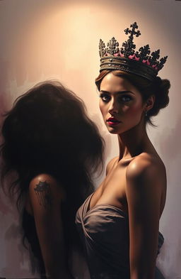 A striking visual scene featuring two painted women