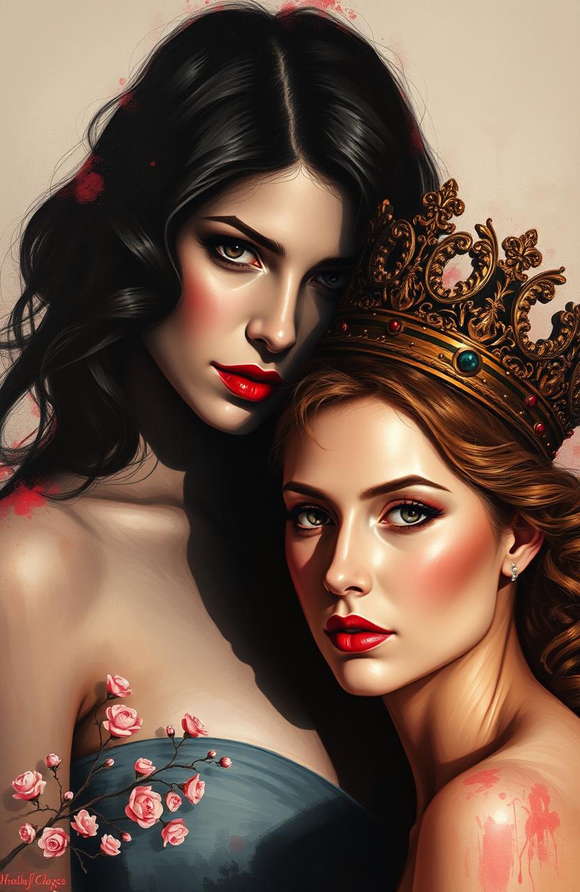 A striking visual scene featuring two painted women