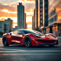 A sleek, futuristic car design that is a perfect blend of a Tesla and a Ferrari