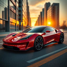 A sleek, futuristic car design that is a perfect blend of a Tesla and a Ferrari