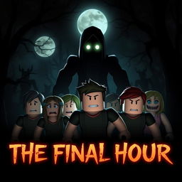 A captivating and intense cover image for a Roblox Animated Horror Movie titled 'THE FINAL HOUR'