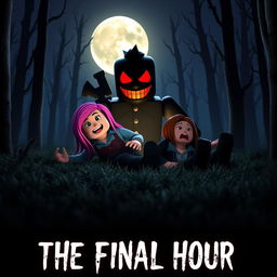 A striking cover image for a YouTube video showcasing a Roblox Animated Horror Movie titled 'THE FINAL HOUR'