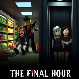 A gripping cover image for a YouTube video featuring a Roblox Animated Horror Movie titled 'THE FINAL HOUR'