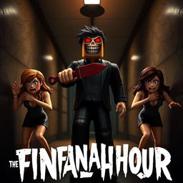 An engaging cover image for a YouTube video presenting a ROBLOX Animated Horror Movie titled 'THE FINAL HOUR'