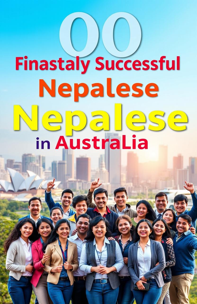 A visually appealing book cover for '100 Most Financially Successful Nepalese in Australia'