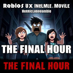 A thrilling cover image for a YouTube video showcasing a Roblox Animated Horror Movie titled 'THE FINAL HOUR'