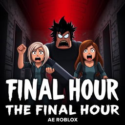 A thrilling cover image for a YouTube video showcasing a Roblox Animated Horror Movie titled 'THE FINAL HOUR'