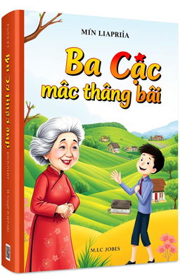 A vibrant book cover design for the title "Bà Cúc mắc thằng bố"