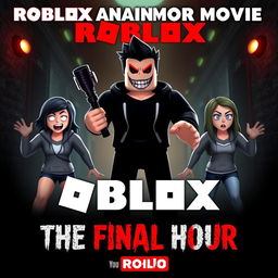An eye-catching cover image for a YouTube video titled 'Roblox Animated Horror Movie - THE FINAL HOUR'