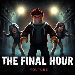 An eye-catching cover image for a YouTube video titled 'Roblox Animated Horror Movie - THE FINAL HOUR'