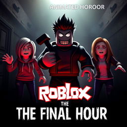 An eye-catching cover image for a YouTube video titled 'Roblox Animated Horror Movie - THE FINAL HOUR'