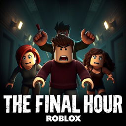 An eye-grabbing cover image for a YouTube video about a Roblox Animated Horror Movie titled 'THE FINAL HOUR'