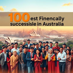A captivating book cover for '100 Most Financially Successful Nepalese in Australia', featuring no heading or title