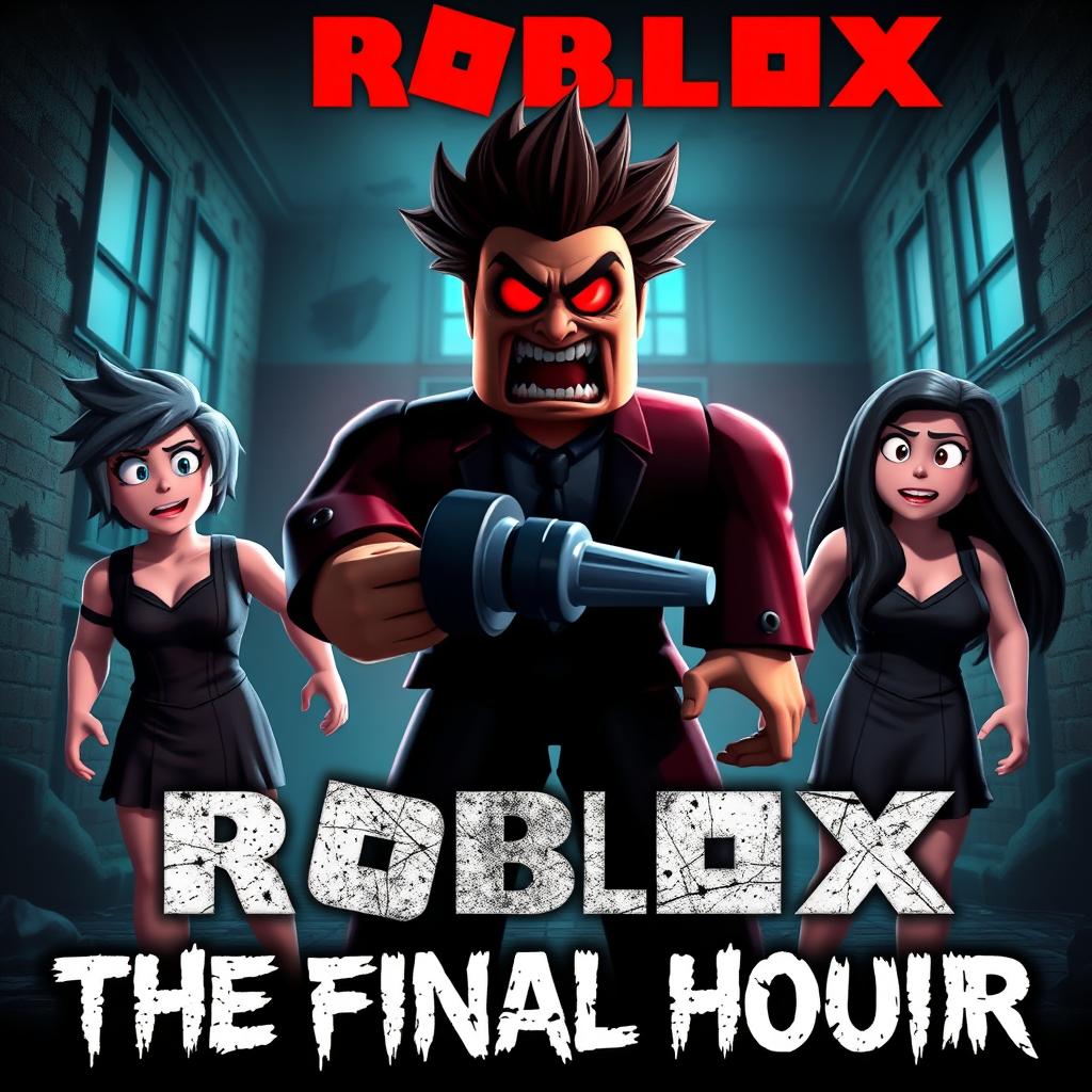 A captivating cover image for a YouTube video titled 'Roblox Animated Horror Movie - THE FINAL HOUR'