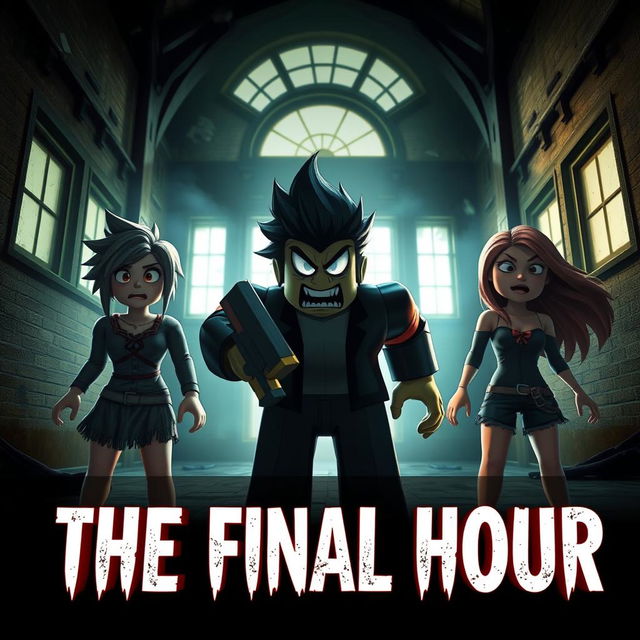 A captivating cover image for a YouTube video titled 'Roblox Animated Horror Movie - THE FINAL HOUR'