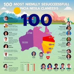A visually engaging infographic showcasing the 100 most financially successful Nepalese individuals in Australia