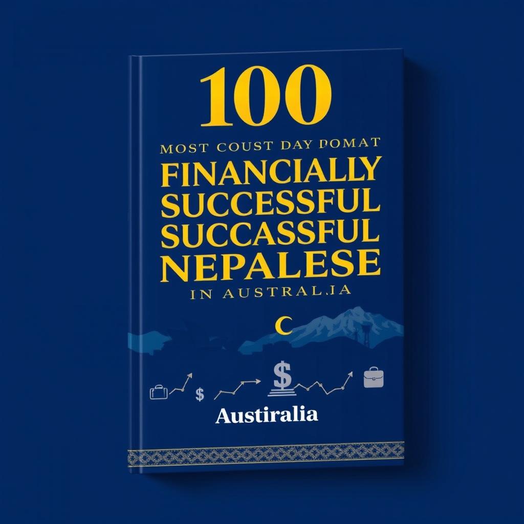 A striking book cover design for '100 Most Financially Successful Nepalese in Australia'