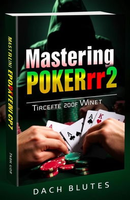 A visually striking book cover for "Mastering Pokerrr2: Tactics for Winning" featuring a poker scene with a dramatic, moody atmosphere